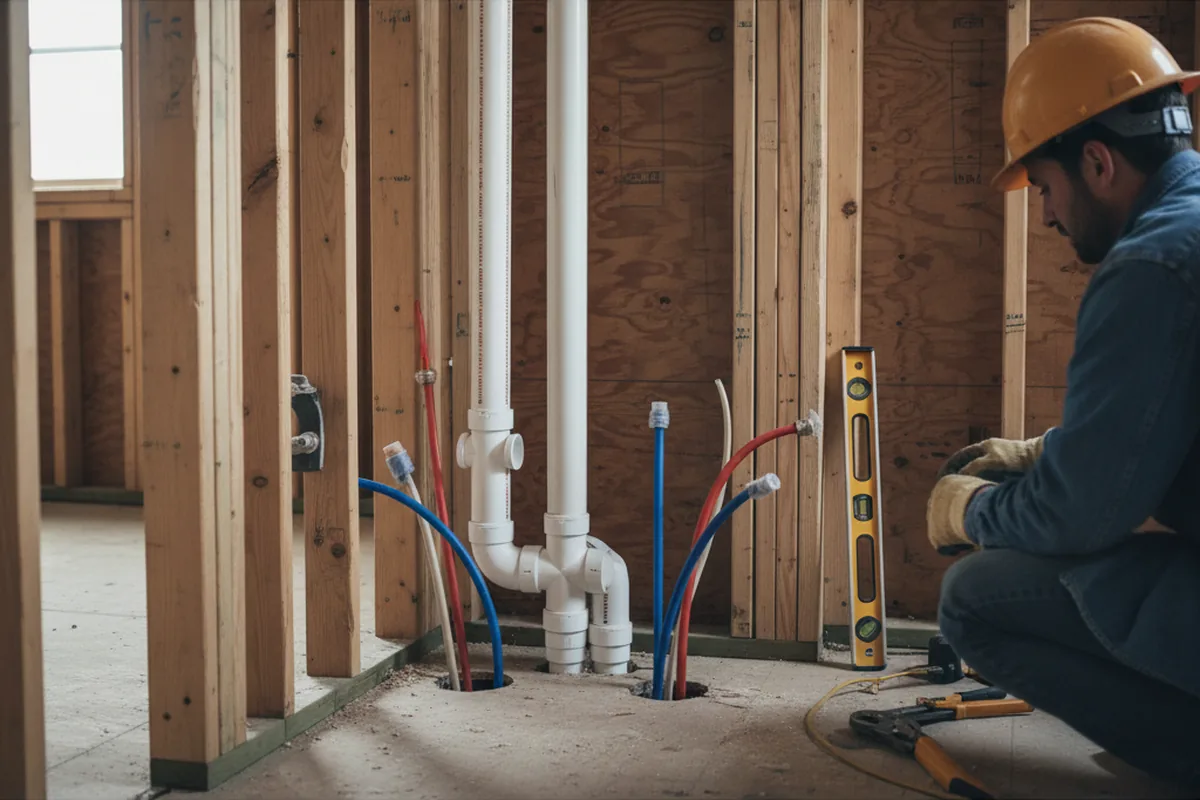 Drain and supply rough-in during Drain Cleaning in Harveysburg